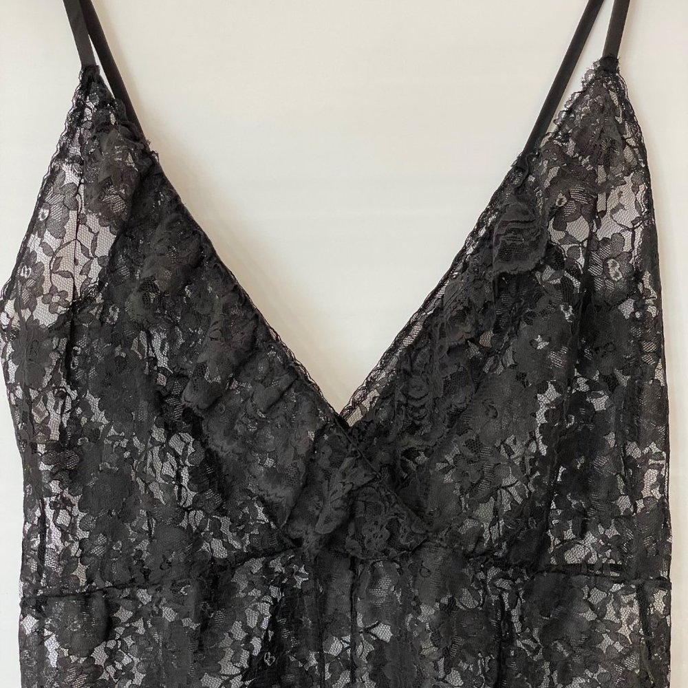 VTG Victoria's Secret M Gold Crown Label M Black Lace Lingerie Teddy Feminine - Picture 2 of 16